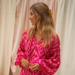 Rose Western Aztec Geometric Print Top and Ruffled Shorts Set